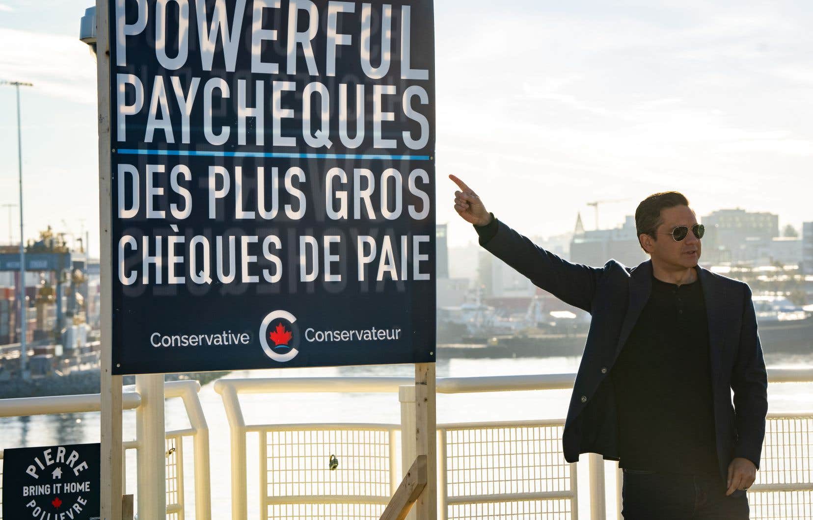 Le chef du Parti conservateur du Canada, Pierre Poilievre, lors d’une conférence de presse à Vancouver, le 13 octobre 2023